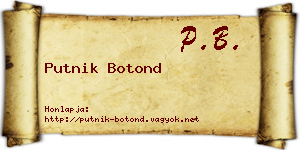 Putnik Botond névjegykártya